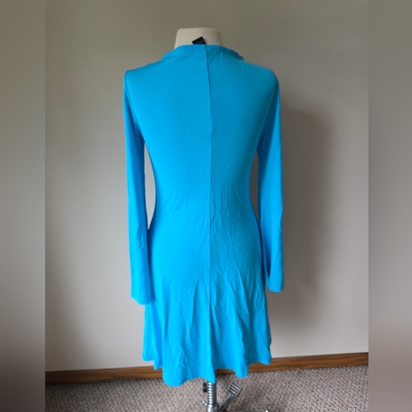 Boston Proper Turquoise Blue Stretch Bell Sleeve Dress Womens Size 8. - Picture 6 of 6